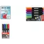 Kores M20943 permanente markerset, 4 stuks, zwart/blauw/groen/rood