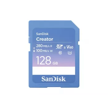 SanDisk Creator SD-geheugenkaart UHS-II 128 GB overdrachtssnelheden tot 280 MB/s