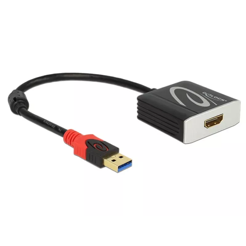 Videokabel-adapter DeLOCK 62736 USB Type-A naar HDMI 0,2 m zwart