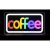 Neon LED-lichtreclame ActiveJet AJE-NEON COFFEE, veelkleurig, USB 5V, opbouwmontage, AS-kunststof frame