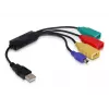 DeLock USB2.0 externe 4-poorts kabel-hub - hub - 4 x USB2.0 - desktop (61724)