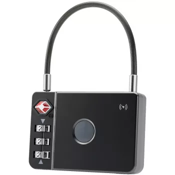 Slim hangslot Mili MiLock Zwart Code Draadloos CR2032 batterij
