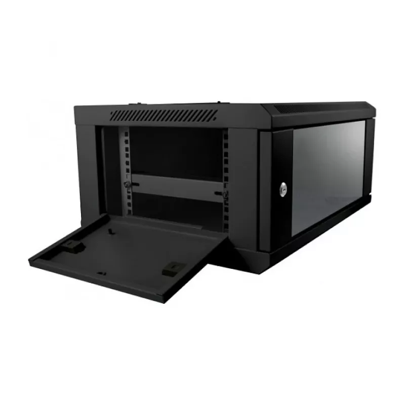 Wandmontage kast ALLNET ALL-SMC6604SCHWARZ 4U, maximale belasting 50 kg, sleutelslot, zwart