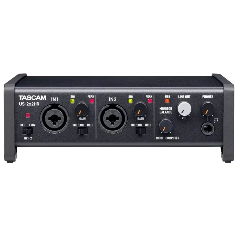 Tascam US-2x2HR USB-audio-/MIDI-interface, hoge resolutie, 2 ingangen / 2 uitgangen