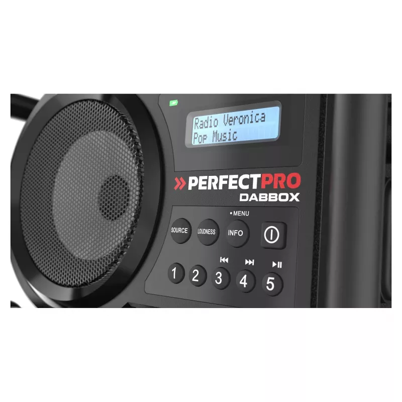 Perfectpro DABBOX bouwradio DAB+ FM AUX Bluetooth schokbestendig