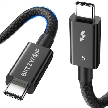 USB-C-kabel BlitzWolf BW-HDC8 240 W 0,5 m – zwart, krachtige USB-C-naar-USB-C-laad- en datakabel