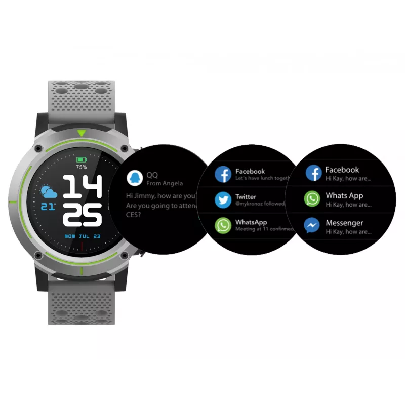 Denver SW-510 GPS-smartwatch, 1,3" touchscreen, grijs