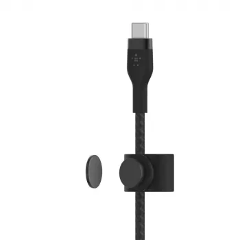 Kabel BoostCharge USB-C/USB-C gevlochten siliconen 2 m, zwart