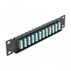 Glasvezel patchpaneel DeLOCK 10 inch 12 poorten LC quad aqua 1U zwart