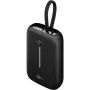 Draagbare powerbank Goobay 10.000 mAh met geïntegreerde USB-C-kabel – 20 W compact voor onderweg (76251)