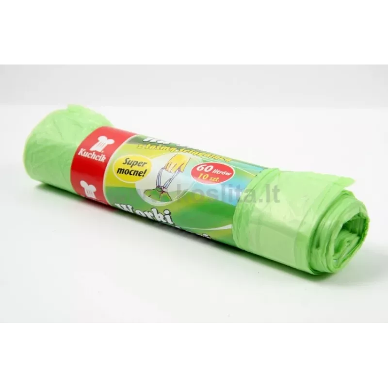 Vuilniszakken niet gespecificeerd trekband 60 L HDPE groen
