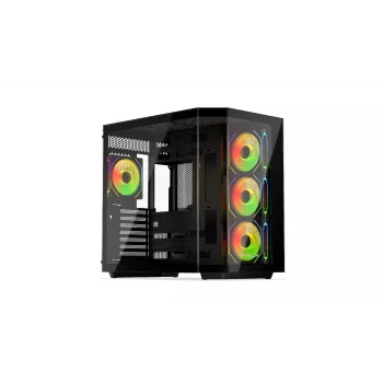 PC-tower kast KRUX Empero KRXD010, ATX, zwart – ondersteunt GPU's tot 420 mm, CPU-koeler tot 155 mm, 2x 3,5 inch + 3x 2,5 inch bays