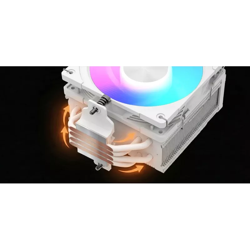 CPU-koeler MODECOM Volcano 0C T721 ARGB 120 wit, single-tower, 120mm-ventilator