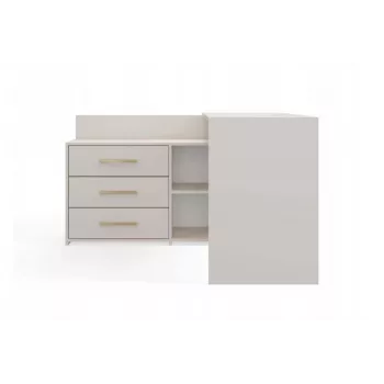 Hoekbureaublad e shop DANY Kaszmir beige — hoekwerkplek, compacte indeling