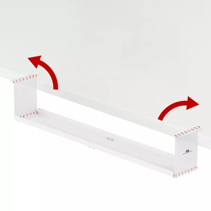Maclean compacte kabelorganizer onder het bureau, max. belasting 5 kg, wit, MC-107 W