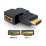 Adapter HDMI-stekker naar HDMI-bus 90° naar rechts DeLOCK 65076