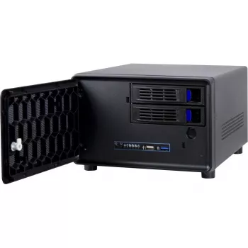 Inter-Tech SC-2100 - Small Form Factor (SFF) - pc - zwart - Mini-ITX - staal - activiteit - alarm - HDD - netwerk - stroom (88887285)