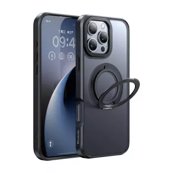 Beschermhoes Mcdodo PC-4932 voor iPhone 16 Pro met geïntegreerde standaard, zwart