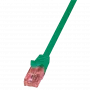 Netwerkkabel LOGILINK 0,25 m Cat6 U/UTP met RJ-45-stekkers, groen