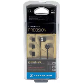 In-ear-koptelefoon Sennheiser CX 400-II zwart — bedrade oordopjes met geluidsisolatie