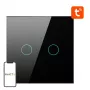 Slimme lichtschakelaar Avatto ZTS02-EU-B2 ZigBee 2-weg zwart, wandmontage, EU-model