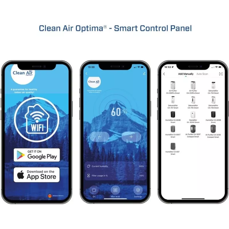 Luchtbevochtiger met IONISATOR/CA-607BSMART Clean Air Optima
