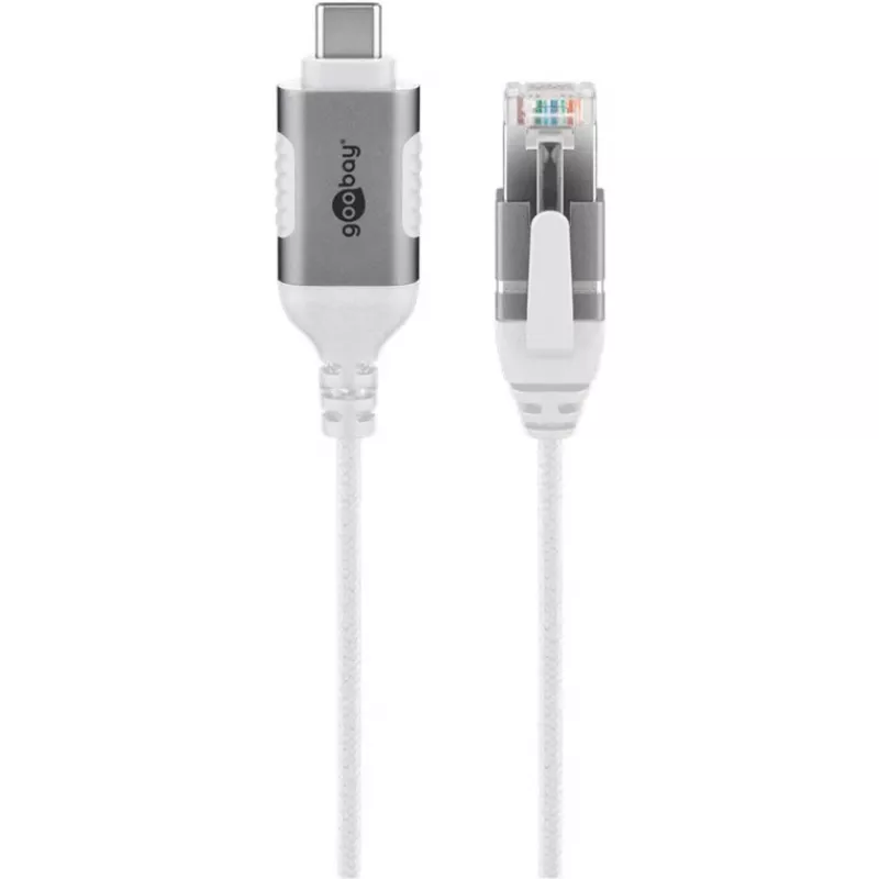 Goobay Ethernet-kabel USB-C 3.1 naar RJ45 slank 1 m - verbindt router, modem (74385)