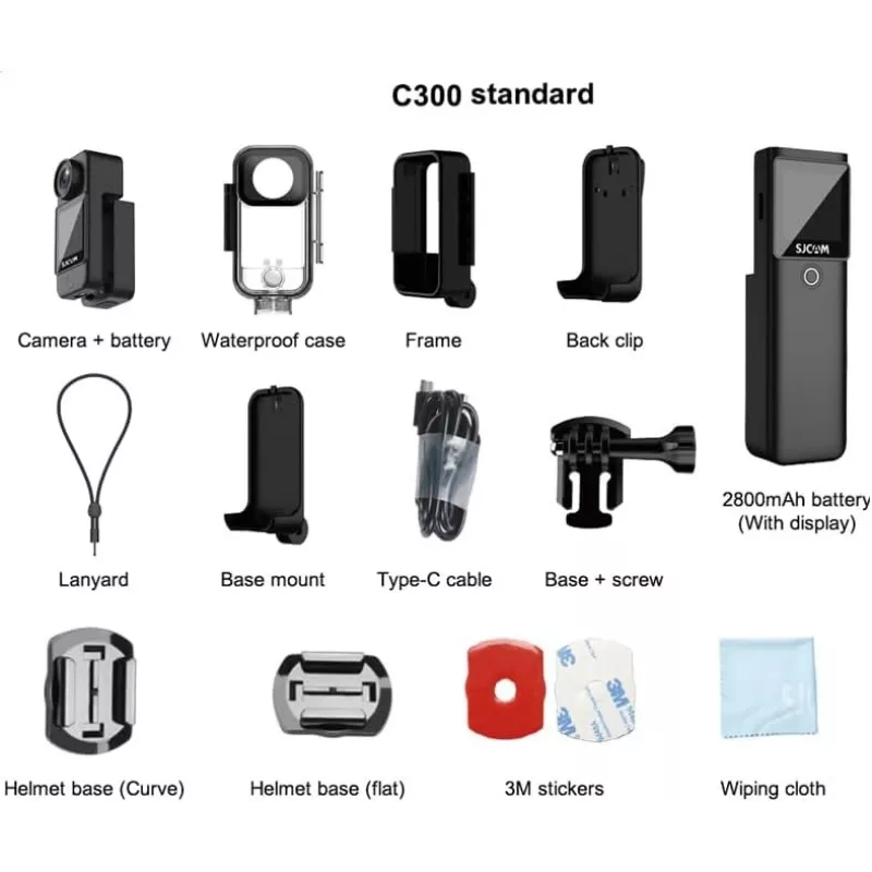 Actioncam SJCam C300 4K 30fps, compact waterdicht ontwerp
