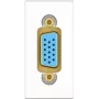 Kindermann Konnect flex 45 click VGA 1 m - modulair faceplate-snap-in