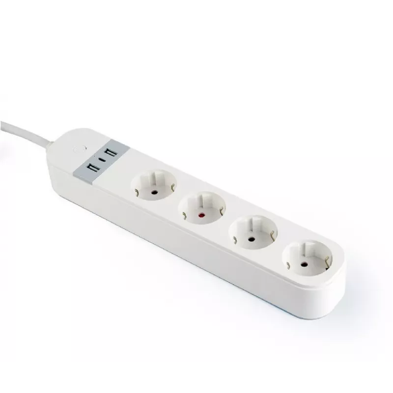 Slimme stekkerdoos Gembird TSL-PS-S4U-01-W 4 AC-uitgangen 3880 W wit