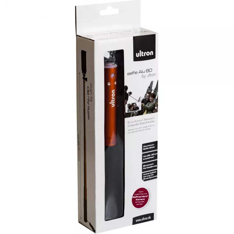 Selfiestick Ultron Alu 80 Smartphone Zwart Rood