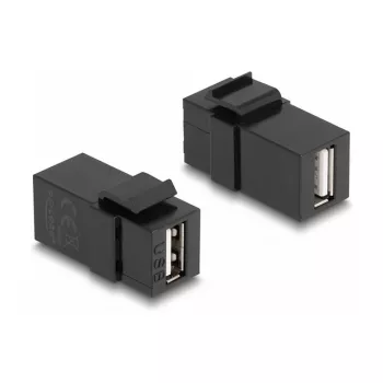 DeLOCK Keystone-module USB 2.0 A bus naar USB 2.0 A bus zwart