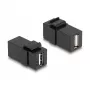 DeLOCK Keystone-module USB 2.0 A bus naar USB 2.0 A bus zwart