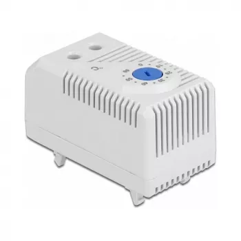 Thermostaat DELOCK 66823, kunststof behuizing IP20, 30 W, 250 V, 10 A, 43×60×33 mm, blauw/grijs