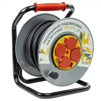 Kabelhaspel 25m, 4 stopcontacten, 3x2.5mm2