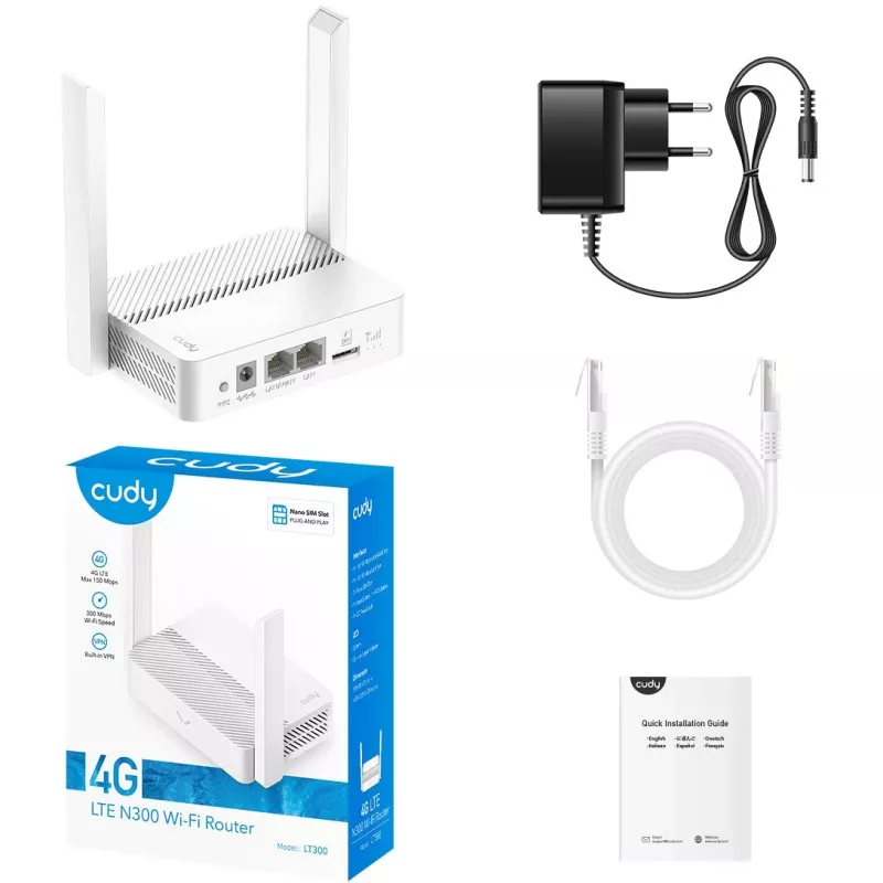 Cudy LT300 draadloze router Fast Ethernet single-band (2,4 GHz) 4G wit