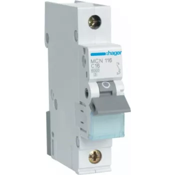 Hager MCN116 - 16 A - C-type - 1 module(s) - -25 - 60 °C - -25 - 80 °C - 17,5 mm