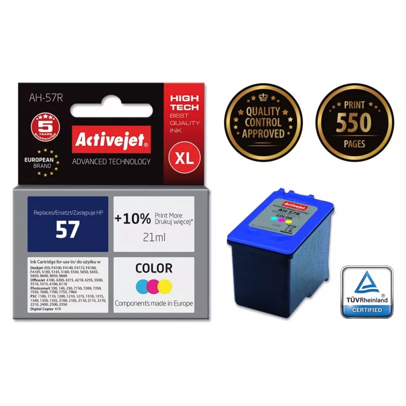 Activejet AH-57R inkt (vervanger voor HP 57 C6657AE; Premium; 21 ml; kleur)