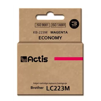 ACTIS KB-223M inktpatroon compatibel met Brother LC223M, magenta, kleurstofbasis 10 ml, standaardbereik, verpakking van 1 stuk