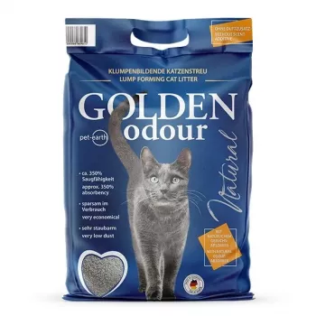 Kattenbakkorrels Golden Grey 7 kg — klontvormende bentonietkattenbakkorrels, stofvrij, geurbestrijding