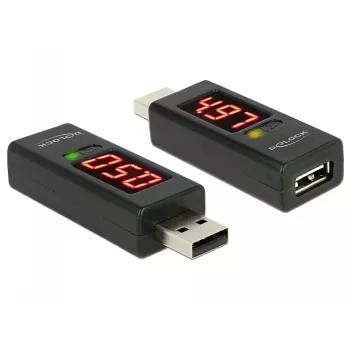 DeLOCK 65569 USB 2.0 spannings- en stroomtesteradapter, zwart