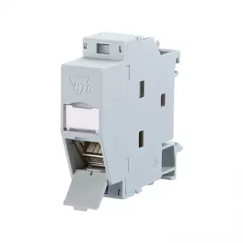 Metz Connect REGplus IP20 C6A modul 180°M - DIN-aansluitdoos voor DIN-railmontage - RJ-45 - lichtgrijs (130B117003-E)