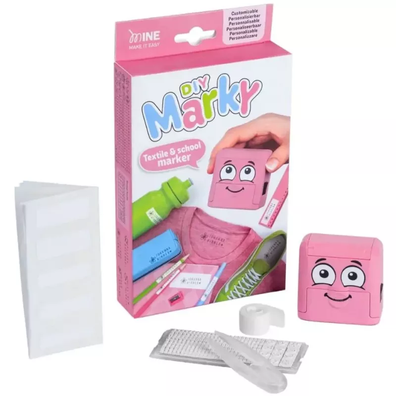 Colop Marky rechthoekige roze stempel voor papier en textiel