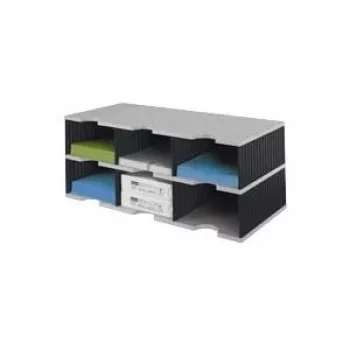 styrodoc trio documenten-opbergbox van polystyreen zwart - grijs (268-0322.98)