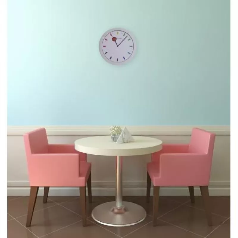 NeXtime klok 3048 Color Change, Ø28 cm, wand, wit/meerkleurig