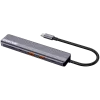 USB Type-C-hub CANYON DS-17 — HDMI, USB 3.2 Gen 1 A, USB-C, MicroSD, 10000 Mbit/s, grijs