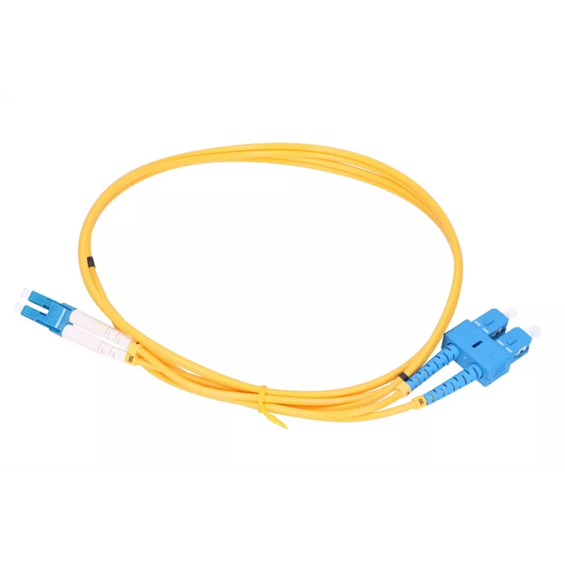 Patchkabel Extralink SC/UPC naar LC/UPC, Singlemode G.652D, Duplex PVC, 3 mm, 1 m