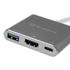 SilverStone SST-EP08C - USB 3.1 Type-C-adapter naar HDMI/USB Type-C/USB Type-A - zilver