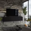 RTV-meubel ABI 4D 200x38x62 zwart mat