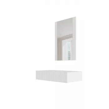 Kaptafel met spiegel cama meble PAFOS 80×41,6×100 cm, wit mat, MDF-frame, 1 lade